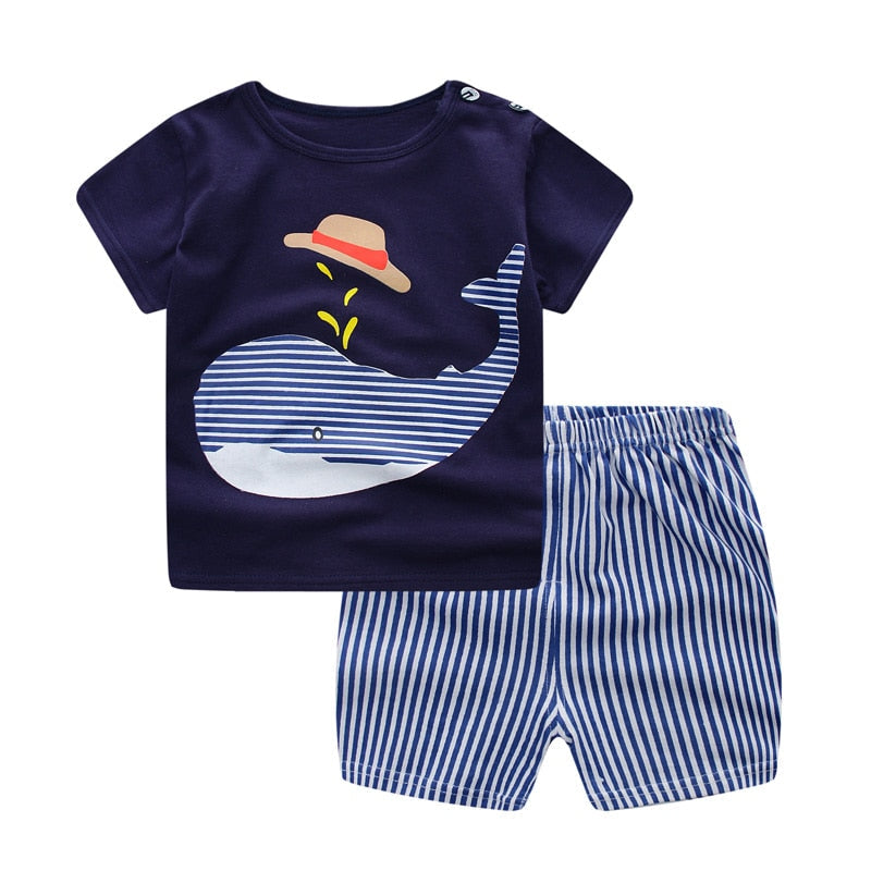 Blue Whale Baby Set – 2-Piece Cotton Outfit for Boys & Girls 0–24M | Mimou   whale / 24M Mimou Babywear