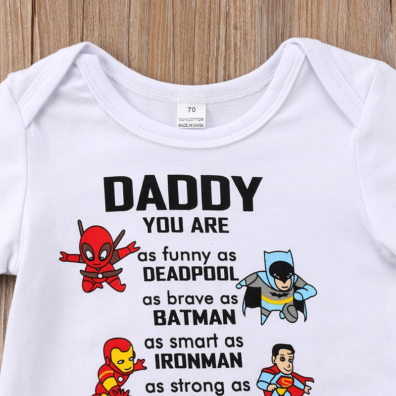 Superhero Cartoon Baby Romper – 100% Cotton Short Sleeve Jumpsuit | Mimou    Mimou Babywear