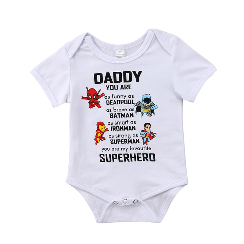Superhero Cartoon Baby Romper – 100% Cotton Short Sleeve Jumpsuit | Mimou    Mimou Babywear