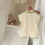 Little Dino Muslin Romper – 3D Dinosaur Short Sleeve Bodysuit (0–18M)    Mimou Babywear