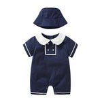 College Style Baby Romper – Cotton Doll Collar Short Sleeve One Piece 0–3Y | Mimou   90cm Mimou Babywear