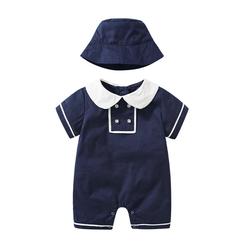 College Style Baby Romper – Cotton Doll Collar Short Sleeve One Piece 0–3Y | Mimou   90cm Mimou Babywear