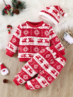 3 - Piece Flannel Baby Winter Set – Cozy Christmas Outfit (6 - 36M) - Mimou Babywear