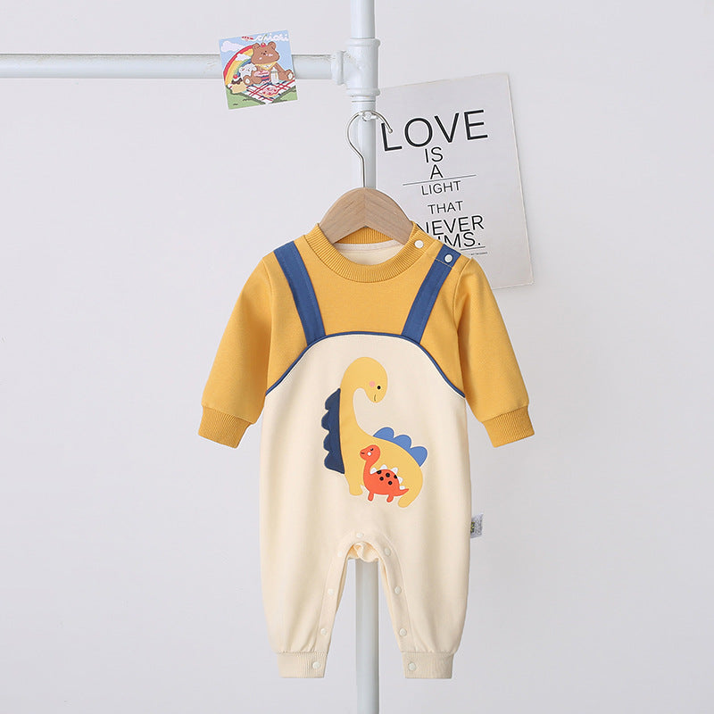 Dinosaur Baby Romper – Long Sleeve Cotton | Mimou    Mimou Babywear