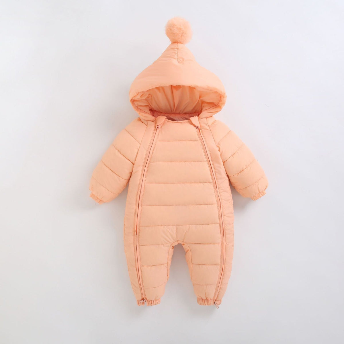 Winter Thick Baby Jumpsuit – Hooded Outdoor Romper for Toddlers | Mimou   Orange / 100cm Mimou Babywear