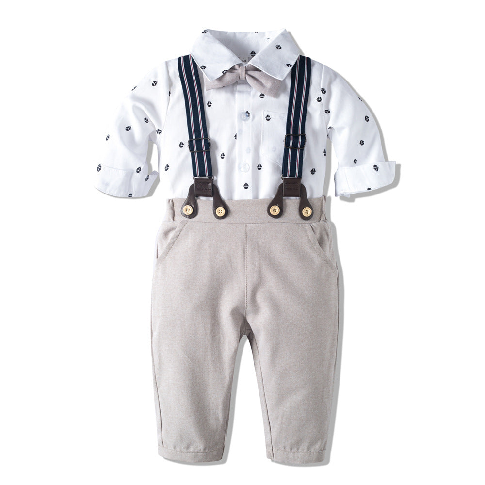 Autumn Gentleman Romper – Long Sleeve Cotton One Piece for Baby Boys | Mimou    Mimou Babywear