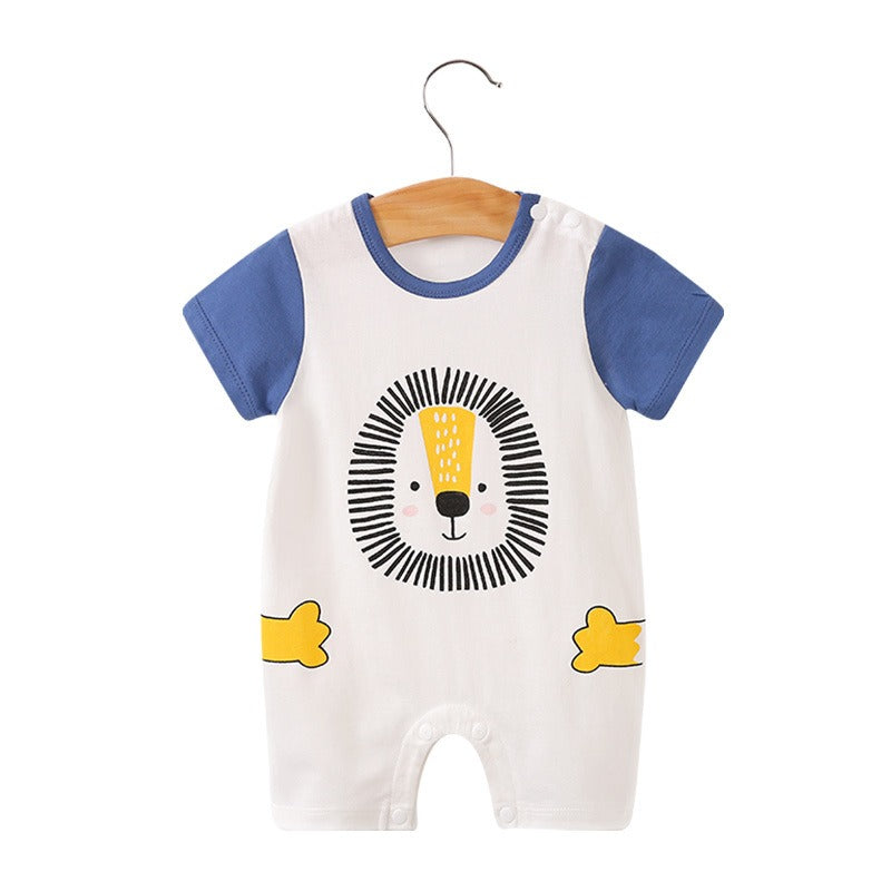 Cartoon Animal Summer Baby Romper – Lightweight Cotton Short Sleeve | Mimou   2281 lion / 90cm Mimou Babywear