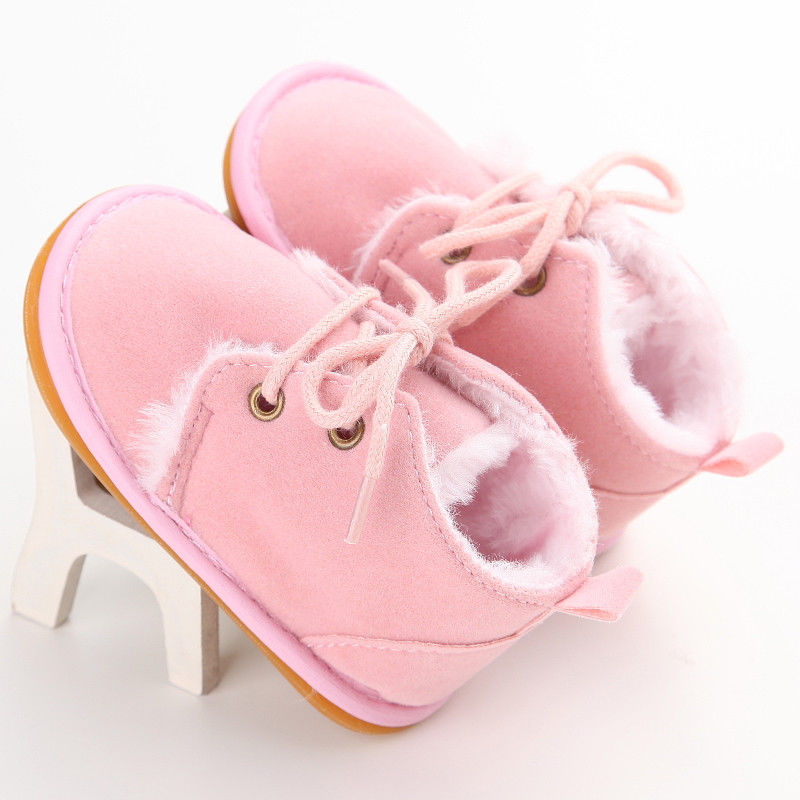 Cosy Lace-Up Snow Boots – Warm Fleece-Lined Baby Booties (0–18M)