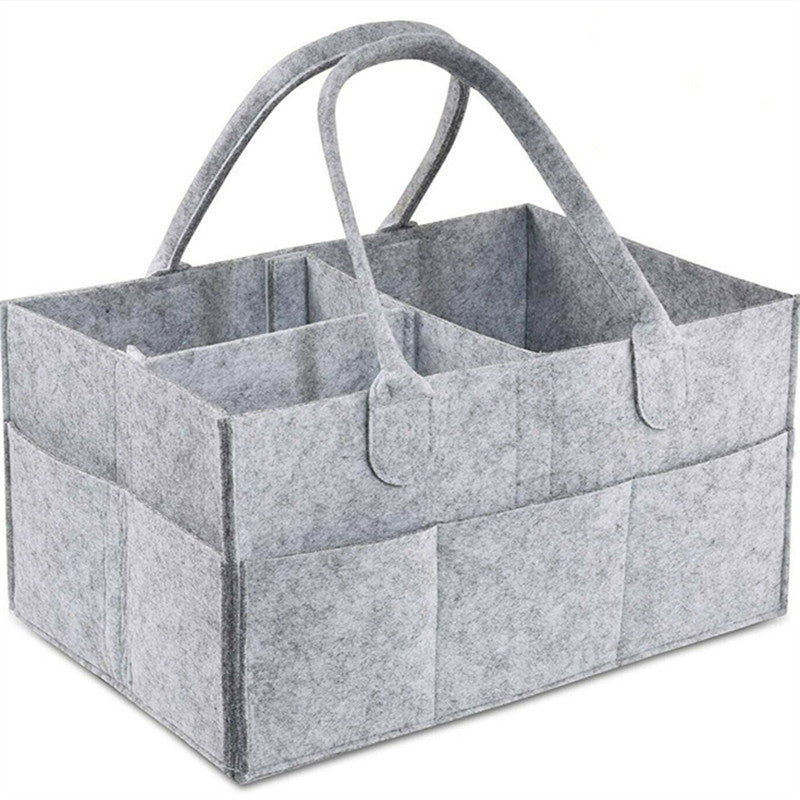 Felt Diaper Caddy Organizer – Multi-Compartment Portable Nursery Storage Basket