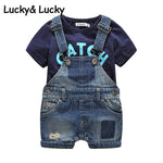 Denim Overall & Cotton T-Shirt Baby Set – Summer Casual Outfit | Mimou    Mimou Babywear