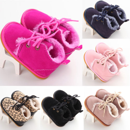 Cosy Lace-Up Snow Boots – Warm Fleece-Lined Baby Booties (0–18M)