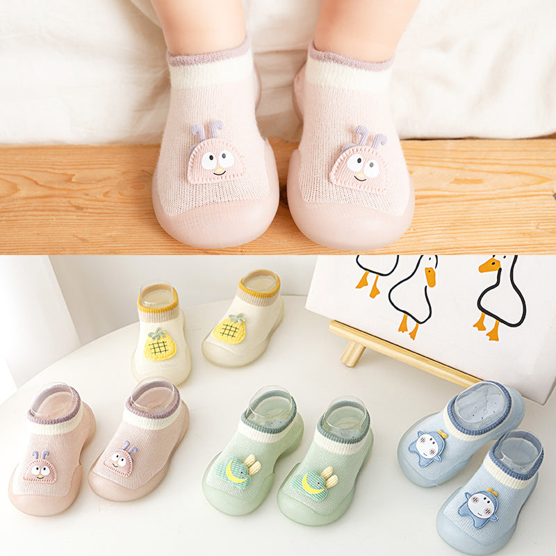 Cartoon Character Sock Shoes – Non-Slip Soft Sole Baby First Walker Shoes (6M–3Y)