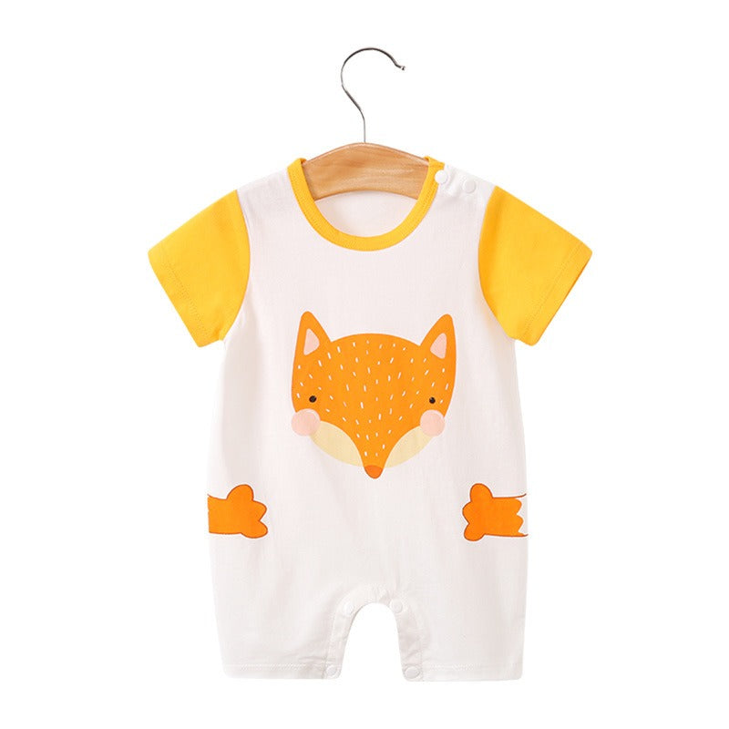 Cartoon Animal Summer Baby Romper – Lightweight Cotton Short Sleeve | Mimou   2281 fox / 90cm Mimou Babywear