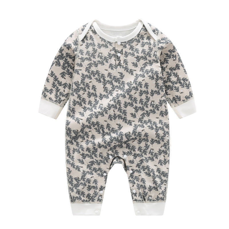 Pure Cotton Long-Sleeve Baby Jumpsuit – Soft Boneless Onesie for Boys & Girls    Mimou Babywear