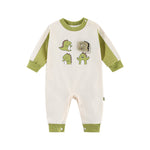Dinosaur Baby Jumpsuit – Long Sleeve Cotton | Mimou   Apricot / 90cm Mimou Babywear