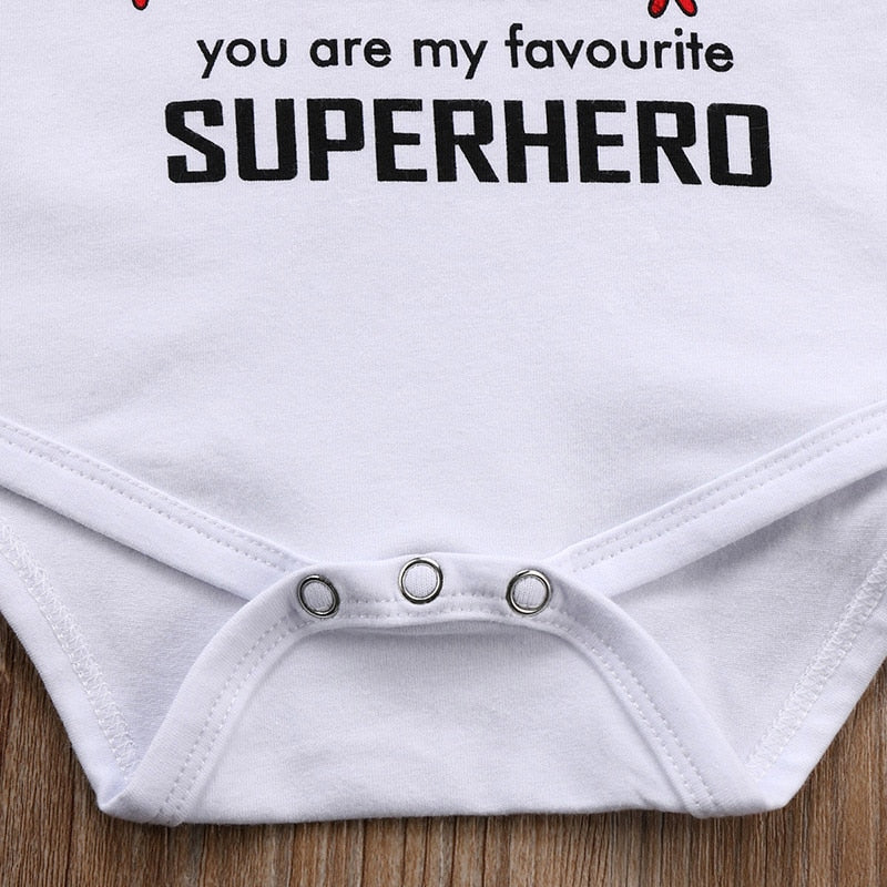 Superhero Cartoon Baby Romper – 100% Cotton Short Sleeve Jumpsuit | Mimou    Mimou Babywear