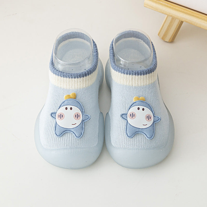 Cartoon Character Sock Shoes – Non-Slip Soft Sole Baby First Walker Shoes (6M–3Y)