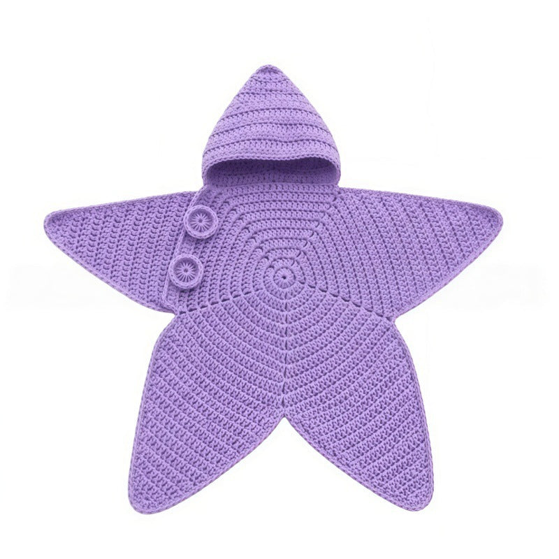 Starfish Hooded Knit Sleep Sack – Anti-Startle Wearable Swaddle (Newborn)