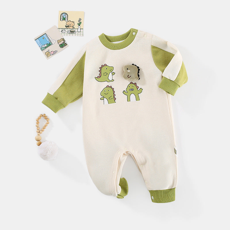 Dinosaur Baby Jumpsuit – Long Sleeve Cotton | Mimou    Mimou Babywear