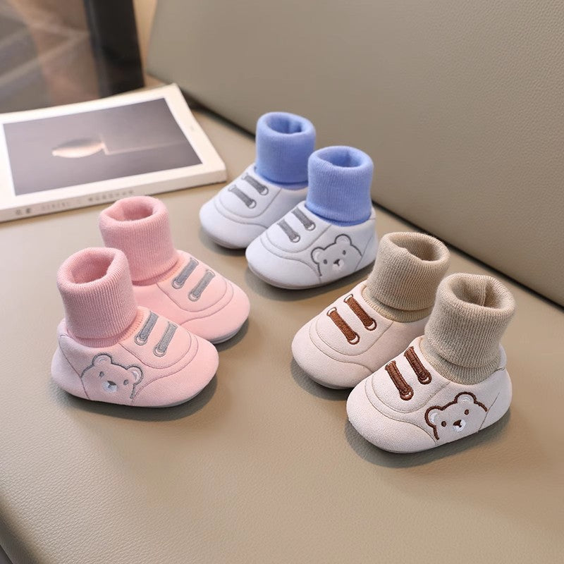 Anti-Slip Cotton Booties & Socks (0-12M)    Mimou Babywear