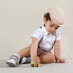 Autumn Gentleman Cotton Romper (0-36M)    Mimou Babywear