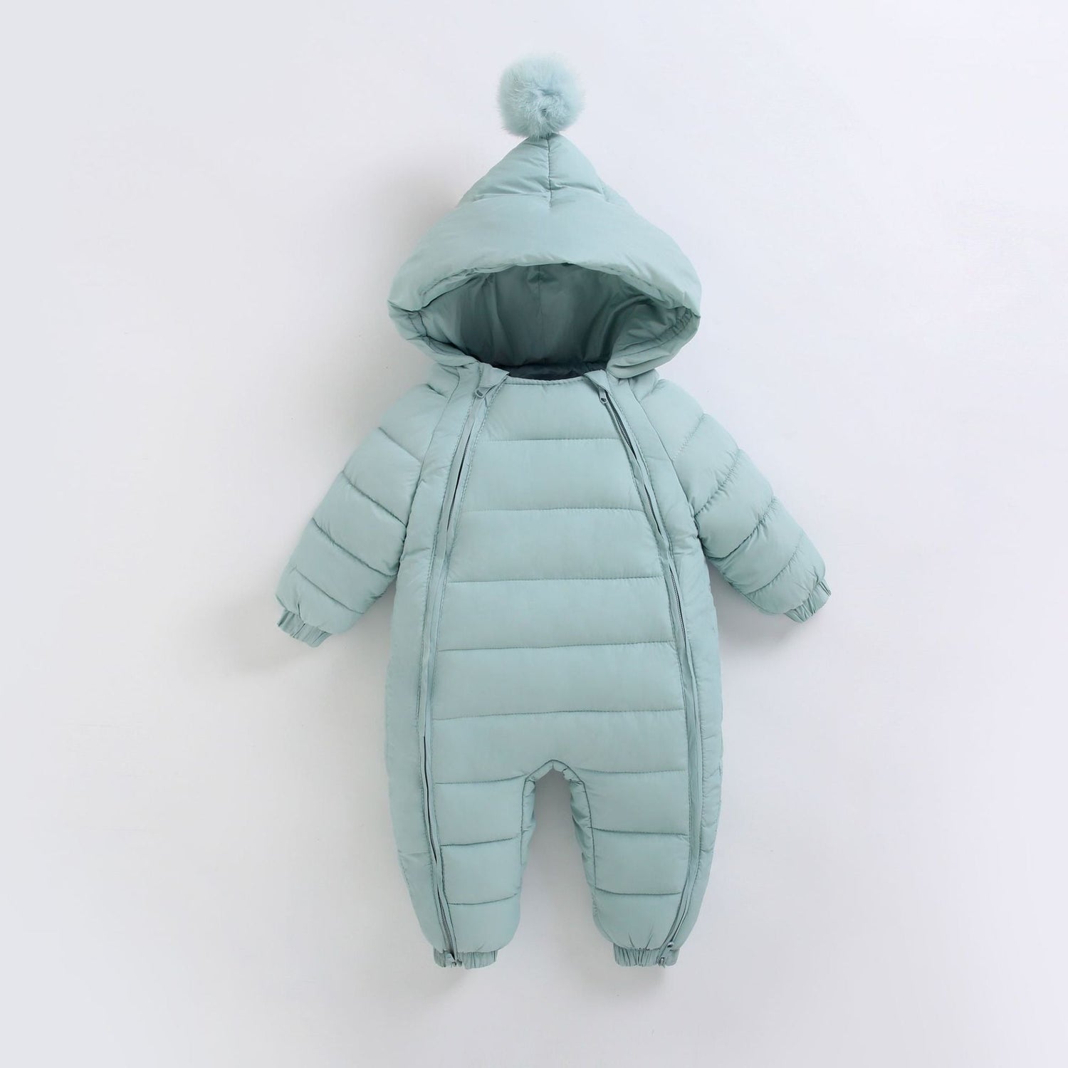 Winter Thick Baby Jumpsuit – Hooded Outdoor Romper for Toddlers | Mimou   Bean Paste Green / 100cm Mimou Babywear