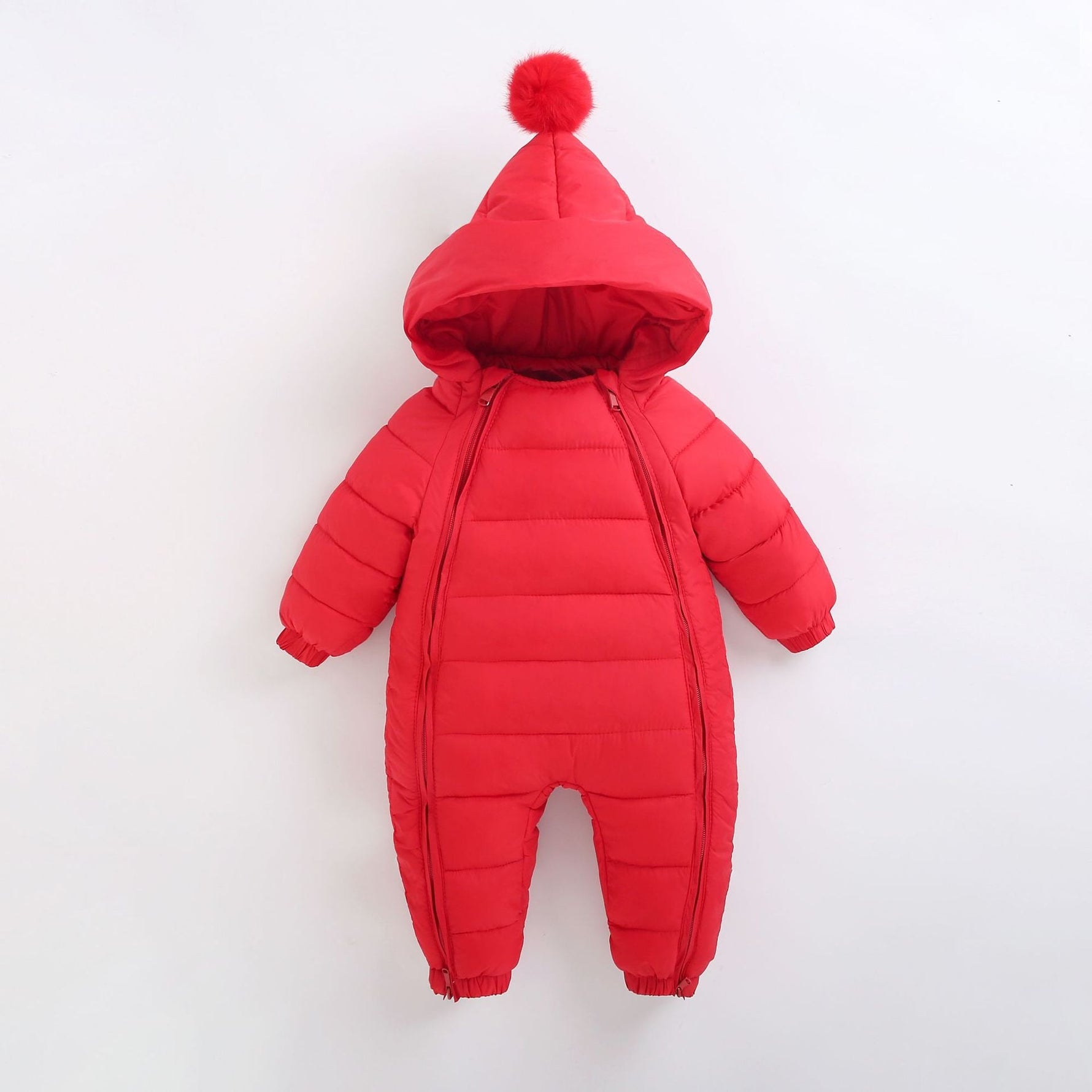 Winter Thick Baby Jumpsuit – Hooded Outdoor Romper for Toddlers | Mimou   Red / 100cm Mimou Babywear