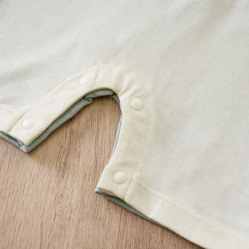 Baby Bear Short Sleeve Romper in Soft Cotton (0–24M)    Mimou Babywear