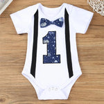 Baby Boy Gentleman Romper & Shorts Set with Suspenders – 3pcs Outfit    Mimou Babywear