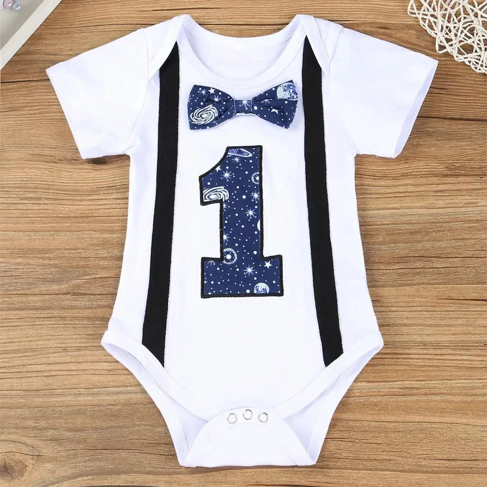 Baby Boy Gentleman Romper & Shorts Set with Suspenders – 3pcs Outfit    Mimou Babywear