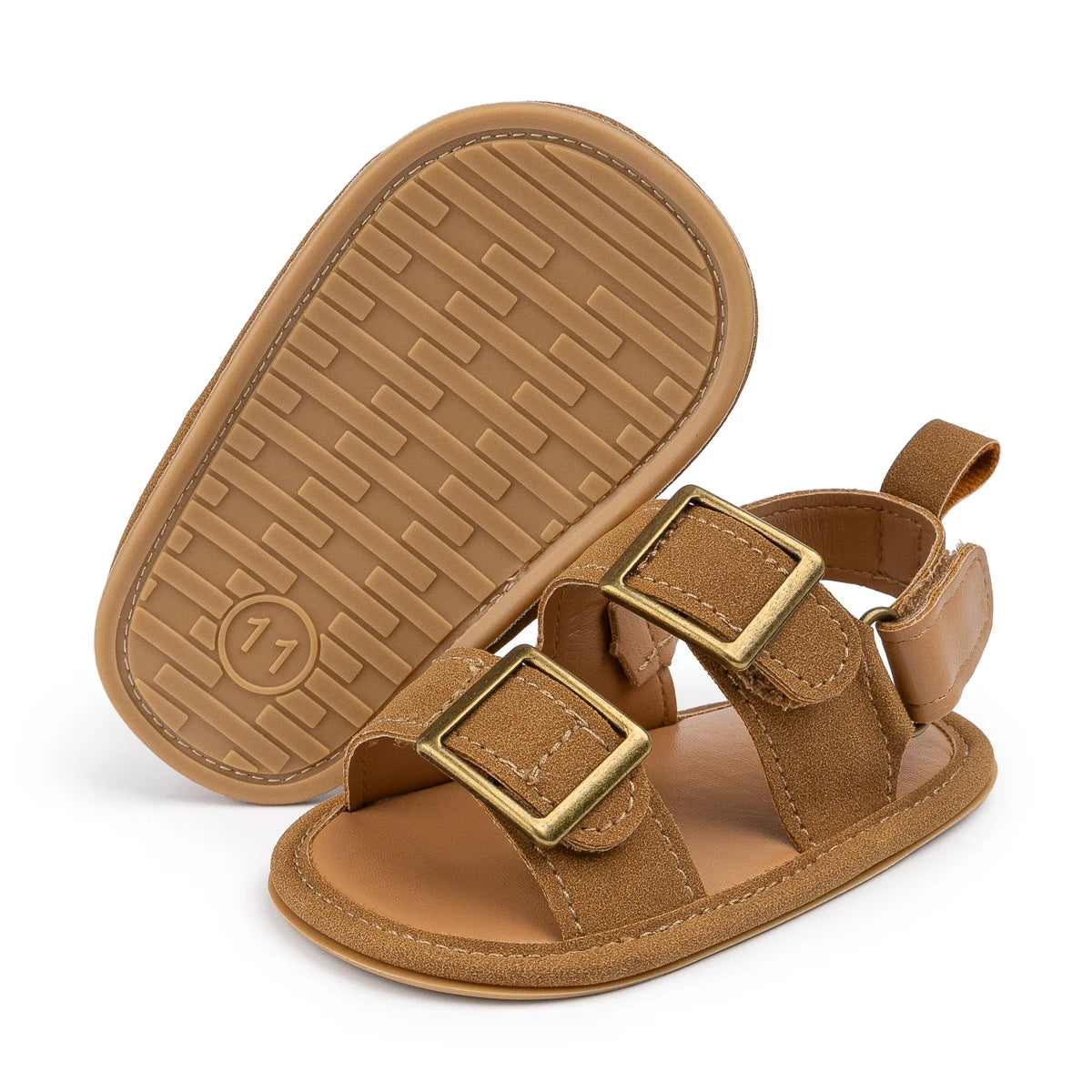 Baby Buckle Sandals with Soft Non-Slip Sole (0–18M)    Mimou Babywear
