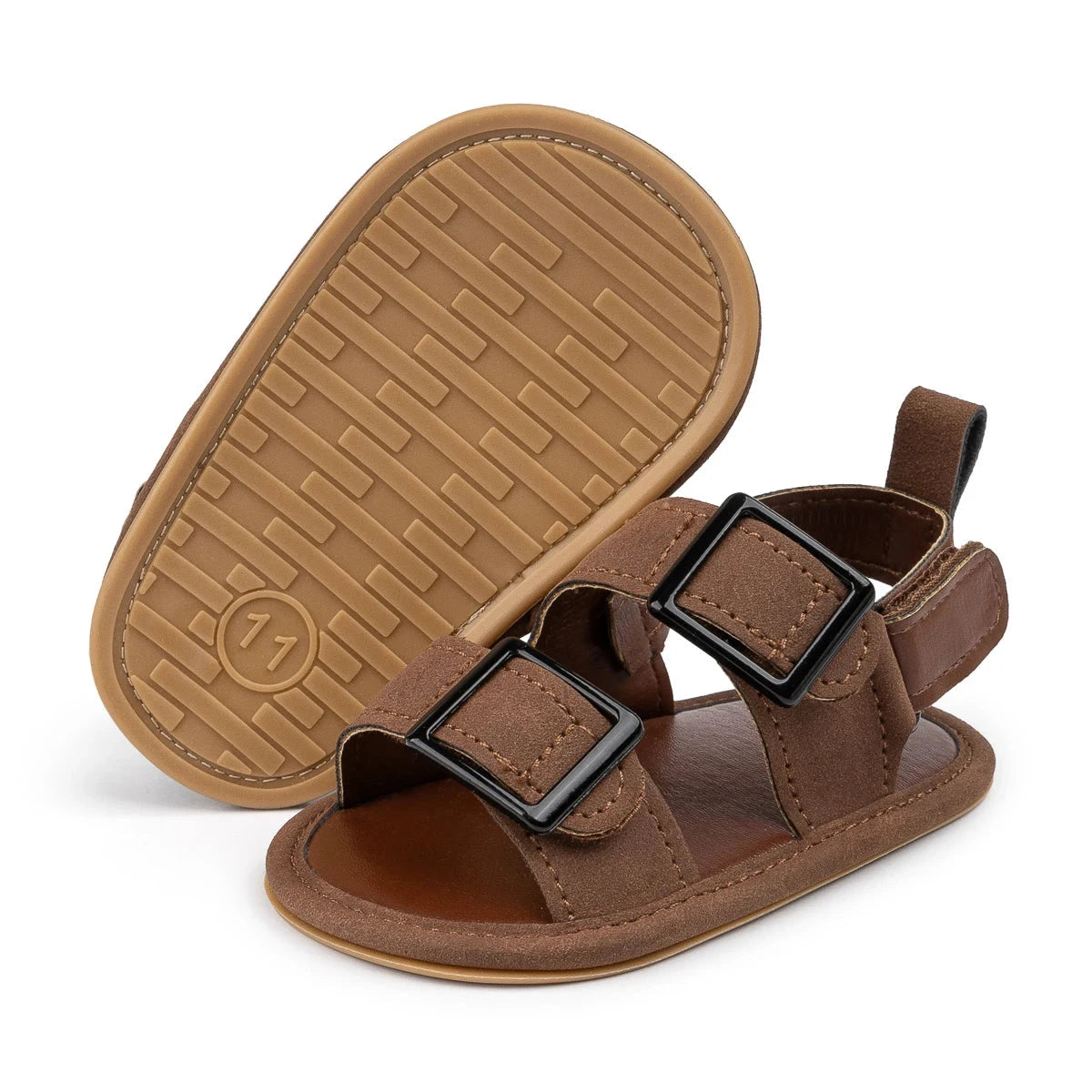 Baby Buckle Sandals with Soft Non-Slip Sole (0–18M)    Mimou Babywear