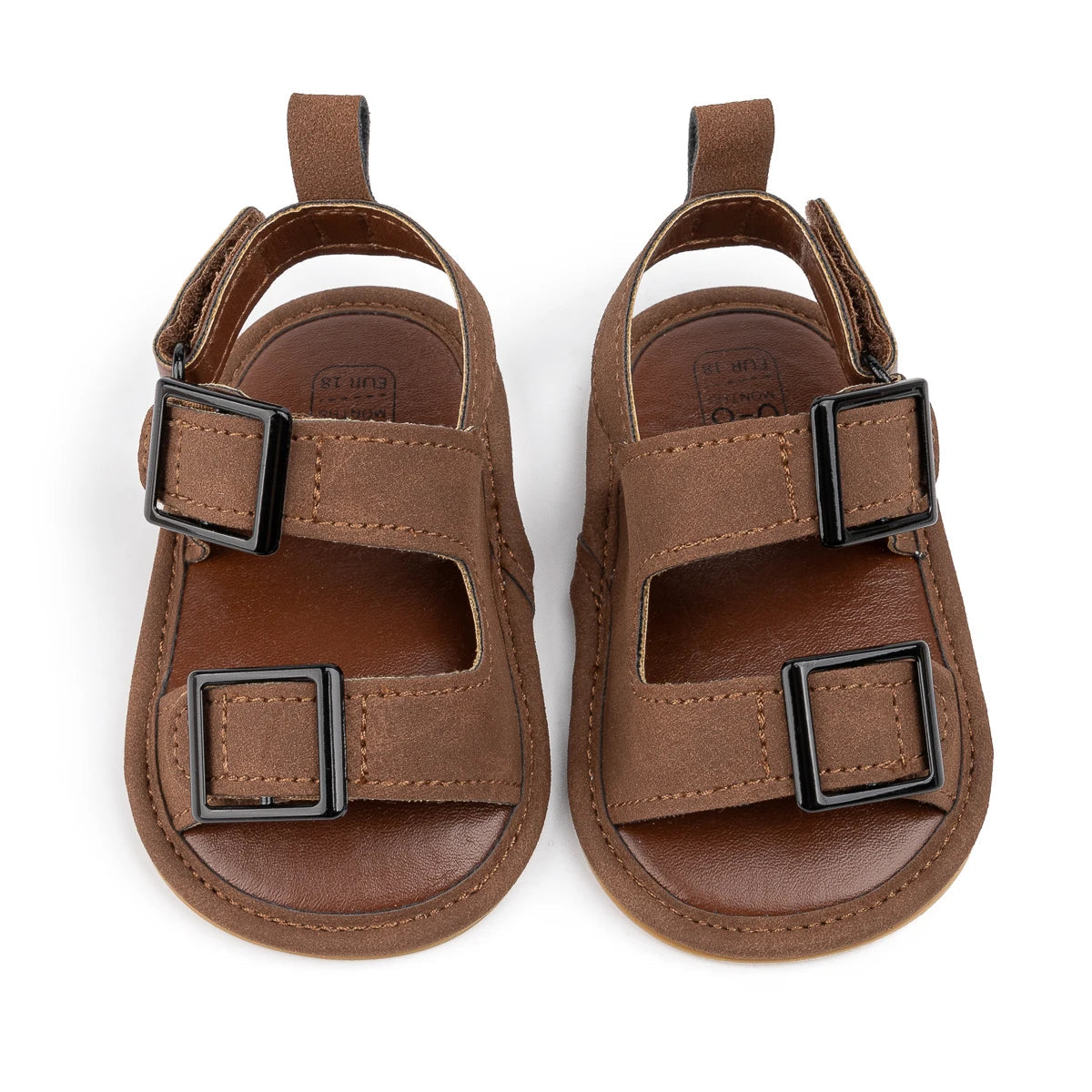 Baby Buckle Sandals with Soft Non-Slip Sole (0–18M)    Mimou Babywear