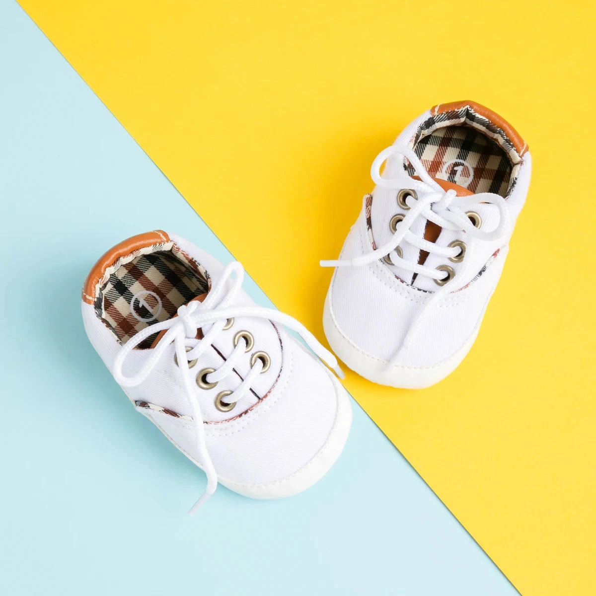 Baby Canvas First Walker Shoes with Soft Non-Slip Sole (0–18 Months)    Mimou Babywear