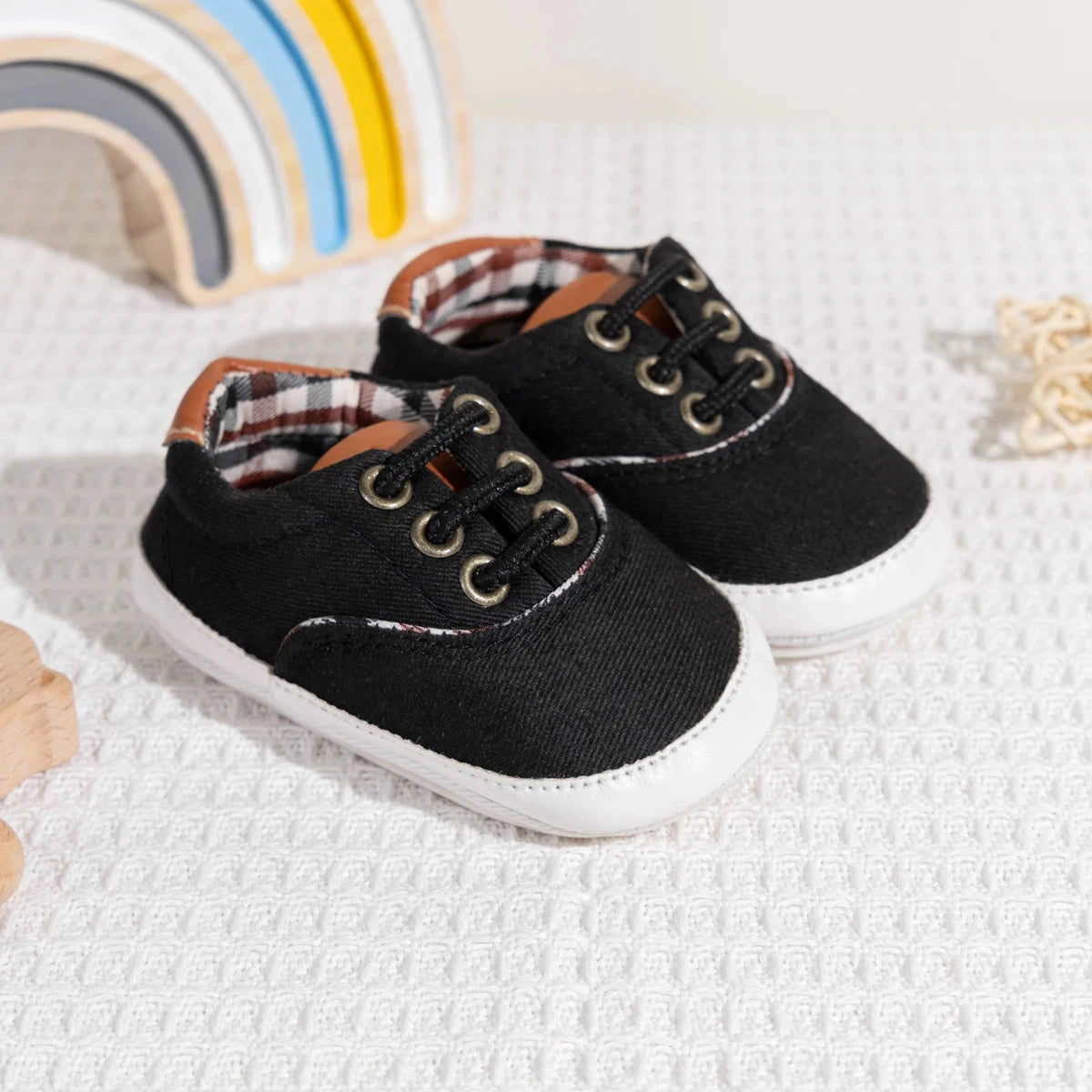 Baby Canvas First Walker Shoes with Soft Non-Slip Sole (0–18 Months)    Mimou Babywear