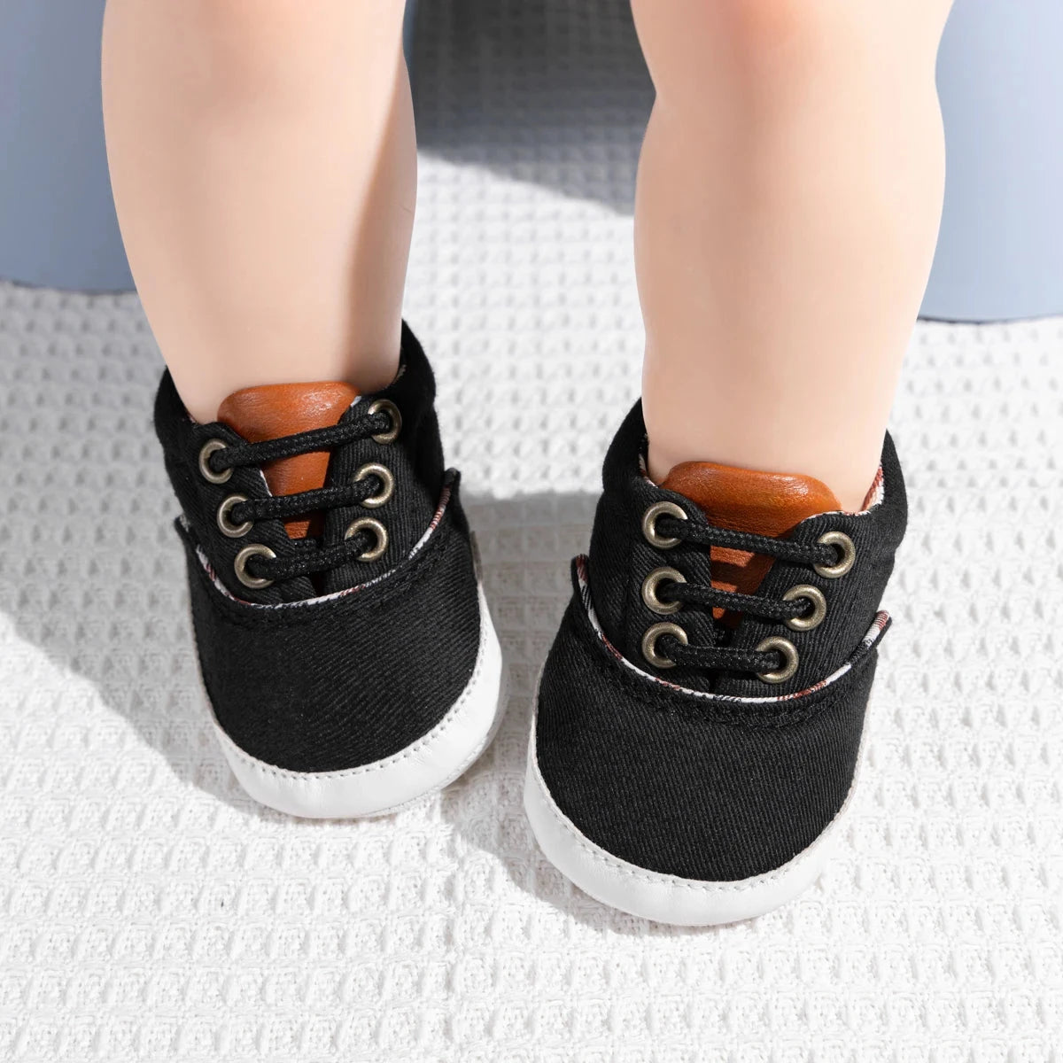 Baby Canvas First Walker Shoes with Soft Non-Slip Sole (0–18 Months)    Mimou Babywear