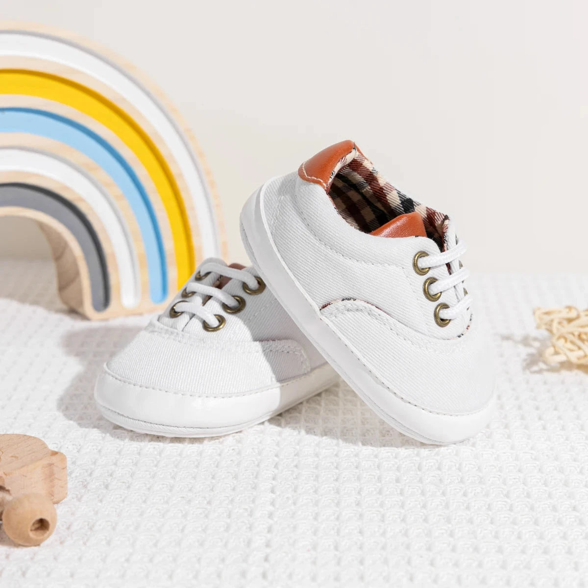 Baby Canvas First Walker Shoes with Soft Non-Slip Sole (0–18 Months)    Mimou Babywear