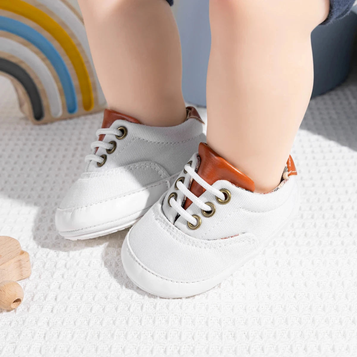 Baby Canvas First Walker Shoes with Soft Non-Slip Sole (0–18 Months)    Mimou Babywear