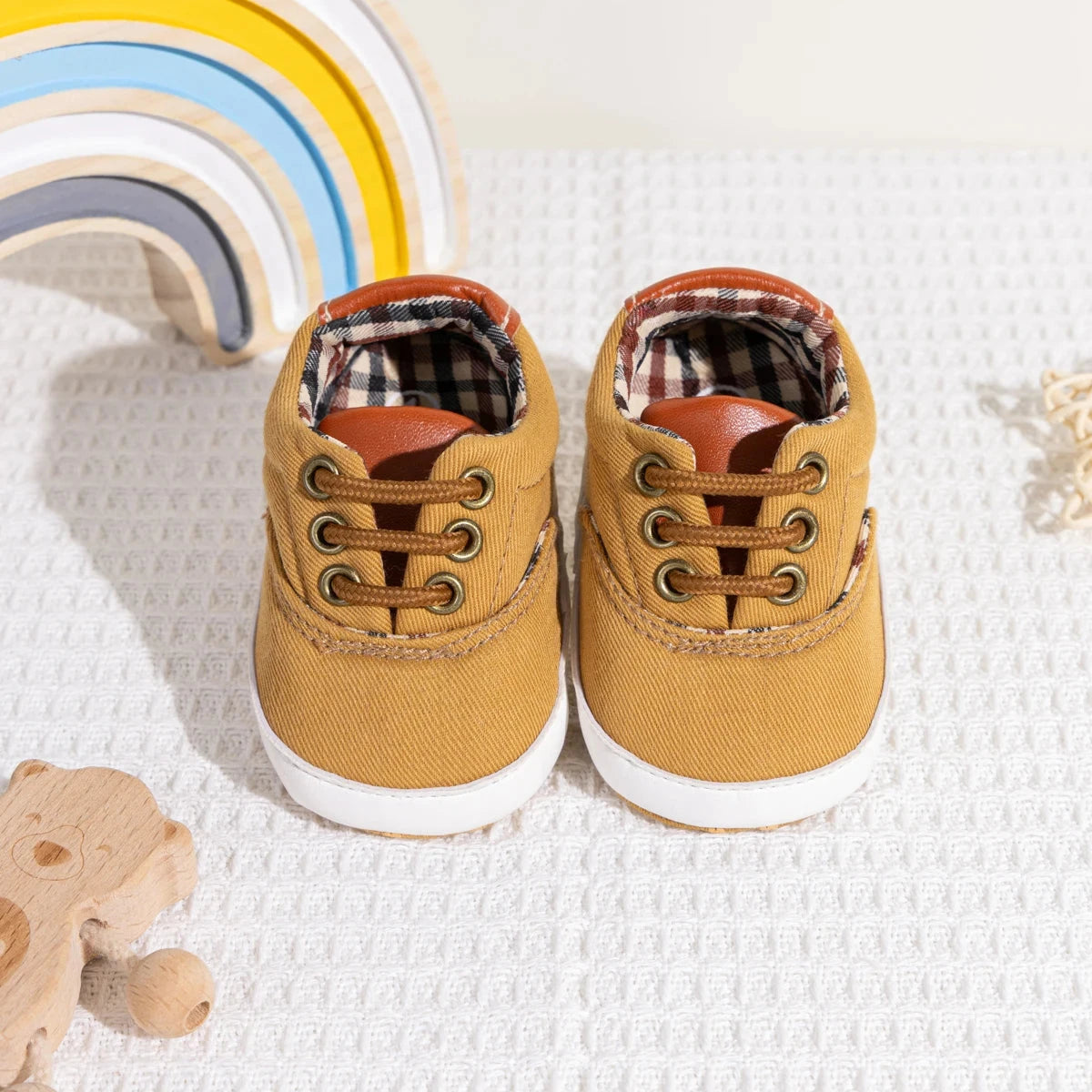 Baby Canvas First Walker Shoes with Soft Non-Slip Sole (0–18 Months)    Mimou Babywear