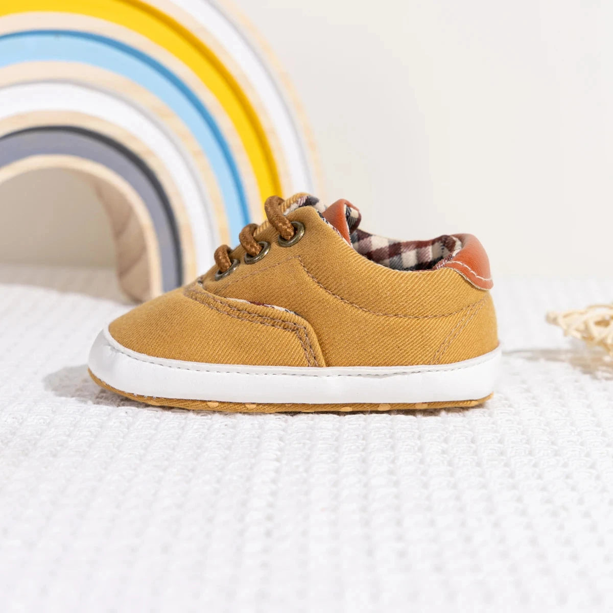 Baby Canvas First Walker Shoes with Soft Non-Slip Sole (0–18 Months)    Mimou Babywear