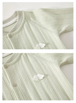 Baby Cotton Long-Sleeve Romper – Soft Unisex One-Piece with Embroidered Wings    Mimou Babywear