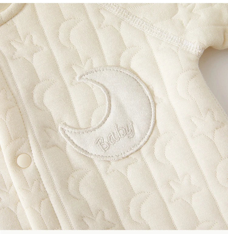 Baby Cotton Warm Jumpsuit – Soft Long-Sleeve Autumn & Winter Romper for Newborns    Mimou Babywear
