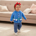 Baby Duck Knit Cardigan – Buttoned Cotton-Feel Sweater (12-36M)    Mimou Babywear