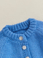 Baby Duck Knit Cardigan – Buttoned Cotton-Feel Sweater (12-36M)    Mimou Babywear