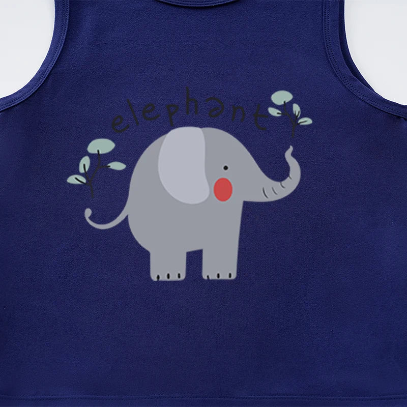 Baby Elephant Sleeveless Vest – Soft Cotton Tank Top for Boys & Girls (6-36M)    Mimou Babywear
