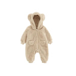 Baby Fleece Hooded Jumpsuit – Cozy Bear One-Piece (0-24M)    Mimou Babywear