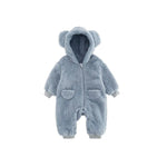 Baby Fleece Hooded Jumpsuit – Cozy Bear One-Piece (0-24M)    Mimou Babywear