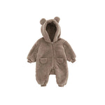 Baby Fleece Hooded Jumpsuit – Cozy Bear One-Piece (0-24M)    Mimou Babywear