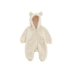 Baby Fleece Hooded Jumpsuit – Cozy Bear One-Piece (0-24M)    Mimou Babywear
