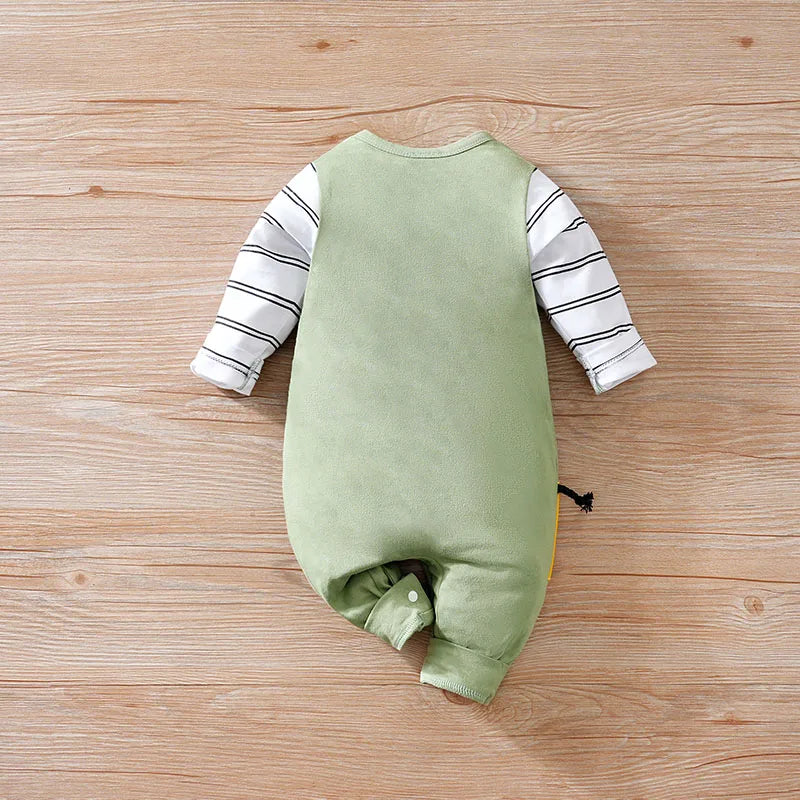 Baby Giraffe Cotton Romper – Long Sleeve One-Piece Outfit (0-18M) - Mimou Babywear